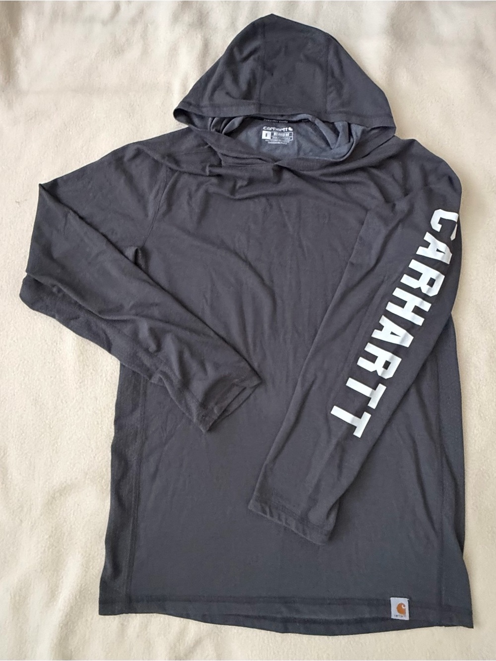 Carhartt Force Relaxed Fit Long Sleeve Graphic Hoodie Gray Size S